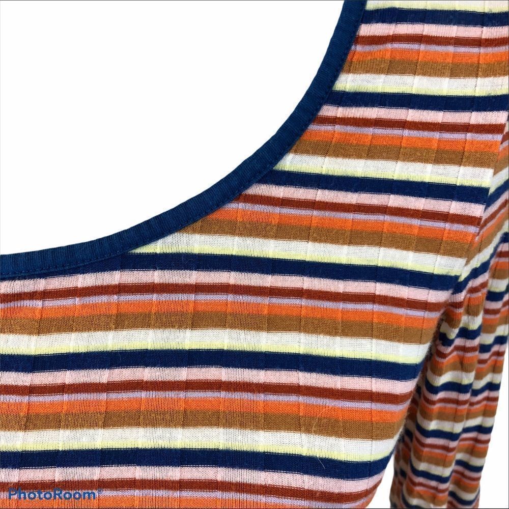 ModCloth Ribbed Striped Long Sleeved Top Small - Picture 3 of 10